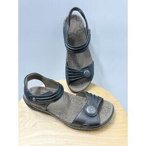 Taos Escape Pewter Metallic Grey Silver Sandal Slingback Comfort Shoe 9 40